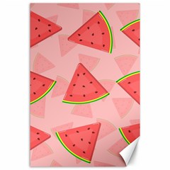 Background Watermelon Pattern Fruit Food Sweet Canvas 24  X 36  by Jancukart