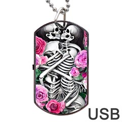 Floral Skeletons Dog Tag Usb Flash (two Sides) by GardenOfOphir