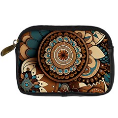 Bohemian Flair In Blue And Earthtones Digital Camera Leather Case by HWDesign