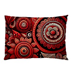 Bohemian Vibes In Vibrant Red Pillow Case (two Sides) by HWDesign