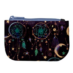 Bohemian  Stars, Moons, And Dreamcatchers Large Coin Purse by HWDesign