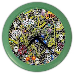 Mosaic Background Pattern Texture Color Wall Clock by Ravend