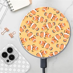 Fish Clownfish Orange Background Wireless Fast Charger(white) by Ravend