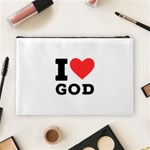 I love god Cosmetic Bag (Large) Back