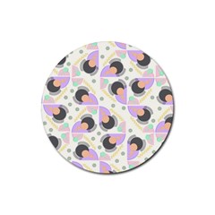 Pattern Pastel Drawing Art Rubber Coaster (round) by Uceng