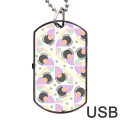 Pattern Pastel Drawing Art Dog Tag Usb Flash (two Sides) by Uceng