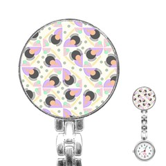 Pattern Pastel Drawing Art Stainless Steel Nurses Watch by Uceng