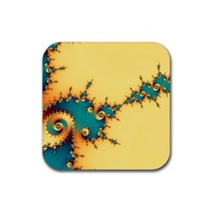 Fractal Art Fractals Digital Art Rubber Coaster (square) by Uceng