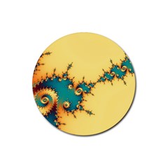 Fractal Art Fractals Digital Art Rubber Round Coaster (4 Pack) by Uceng