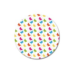 Butterfly Pattern Design Wallpaper Background Magnet 3  (round) by Ravend