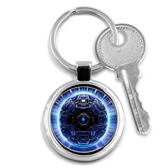 Ai Generated Digital Technology Computer Internet Key Chain (round) by Ravend