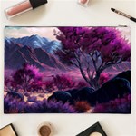 Landscape Landscape Painting Purple Purple Trees Cosmetic Bag (XXL) Back