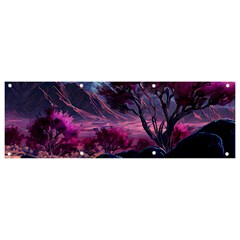 Landscape Landscape Painting Purple Purple Trees Banner And Sign 9  X 3  by danenraven