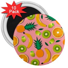 Fruits Tropical Pattern Design Art 3  Magnets (10 Pack)  by Ravend