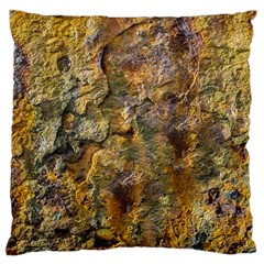 Rusty Orange Abstract Surface Large Premium Plush Fleece Cushion Case (two Sides) by dflcprintsclothing