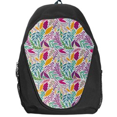 Leaves Colorful Leaves Seamless Design Leaf Backpack Bag by Ravend