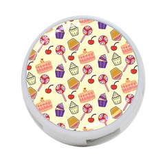 Happy Birthday Cupcake Pattern Lollipop Flat Design 4-port Usb Hub (one Side) by Ravend