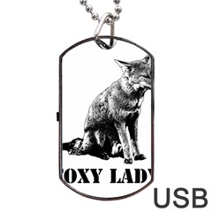 Foxy Lady Concept Illustration Dog Tag Usb Flash (two Sides) by dflcprintsclothing