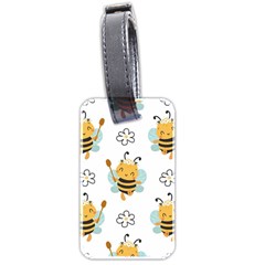 Art Bee Pattern Design Wallpaper Background Luggage Tag (two Sides) by Ravend