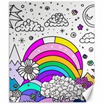 Rainbow Fun Cute Minimal Doodle Drawing Art Canvas 20  x 24  19.57 x23.15  Canvas - 1