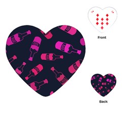 Wine Wine Bottles Background Graphic Playing Cards Single Design (heart) by Ravend