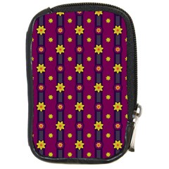 Purple Background Graphic Decor Backdrop Design Art Compact Camera Leather Case by Ravend