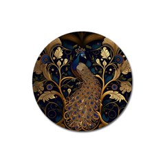 Peacock Plumage Bird Decorative Pattern Graceful Magnet 3  (round) by Ravend