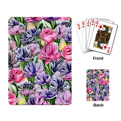 Majestic Watercolor Flowers Playing Cards Single Design (rectangle) by GardenOfOphir