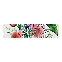 Captivating And Celestial Watercolor Flowers Banner And Sign 4  X 1  by GardenOfOphir