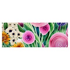 Cheerful And Captivating Watercolor Flowers Banner And Sign 8  X 3  by GardenOfOphir