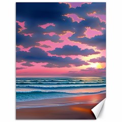 Sunset Over The Beach Canvas 18  X 24  by GardenOfOphir