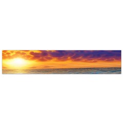 Summer Sunset Over The Ocean Small Premium Plush Fleece Scarf by GardenOfOphir
