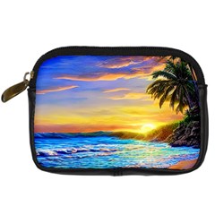 Sunrise At The Beach Digital Camera Leather Case by GardenOfOphir