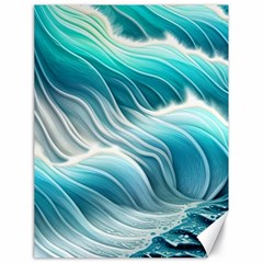 Pastel Blue Ocean Waves Iii Canvas 18  X 24  by GardenOfOphir