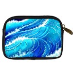 Simple Blue Ocean Wave Digital Camera Leather Case Back