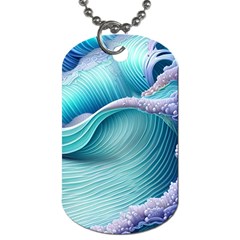 Pastel Sea Waves Dog Tag (one Side) by GardenOfOphir