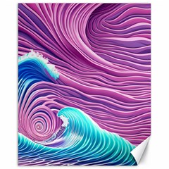 Pink Water Waves Canvas 16  X 20  by GardenOfOphir