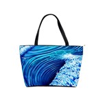 Simple Blue Ocean Wave Classic Shoulder Handbag Front