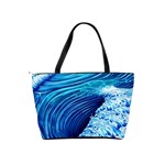 Simple Blue Ocean Wave Classic Shoulder Handbag Back