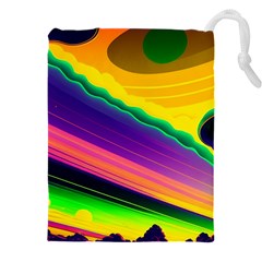 Jupiter Clouds Dan Mumford Stars Yellow Planets Drawstring Pouch (4xl) by Ravend