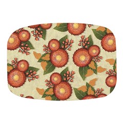 Flowers Leaves Pattern Flora Botany Drawing Art Mini Square Pill Box by Ravend