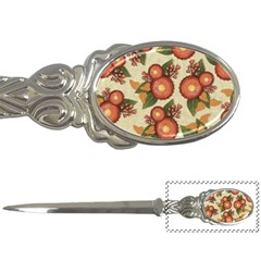 Flowers Leaves Pattern Flora Botany Drawing Art Letter Opener by Ravend