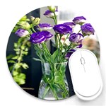 Cute Flower Wallpaper Round Mousepad Front