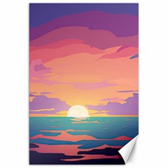 Sunset Ocean Beach Water Tropical Island Vacation 4 Canvas 20  X 30  by Pakemis