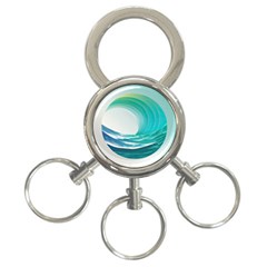 Tsunami Tidal Wave Wave Minimalist Ocean Sea 2 3-ring Key Chain by Pakemis