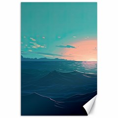 Ai Generated Ocean Sea Water Anime Nautical Canvas 24  X 36  by Pakemis