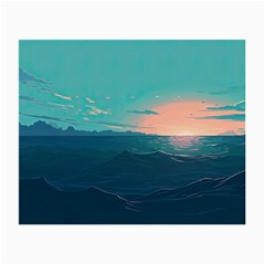 Ai Generated Ocean Sea Water Anime Nautical Small Glasses Cloth (2 Sides) by Pakemis