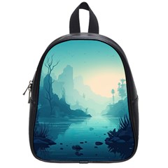 Ai Generated River Forest Woods Outdoors School Bag (small) by Pakemis