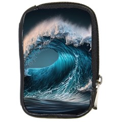 Tsunami Waves Ocean Sea Water Rough Seas 2 Compact Camera Leather Case by Pakemis