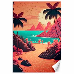 Tropical Beach Sea Jungle Ocean Landscape Canvas 20  X 30  by Pakemis